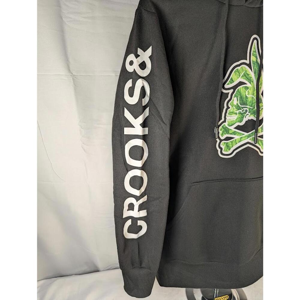 Crooks & Castles Skullbunny Hoodie & Sweatpants Set Black Green Graphic NWT L - Picture 6 of 14